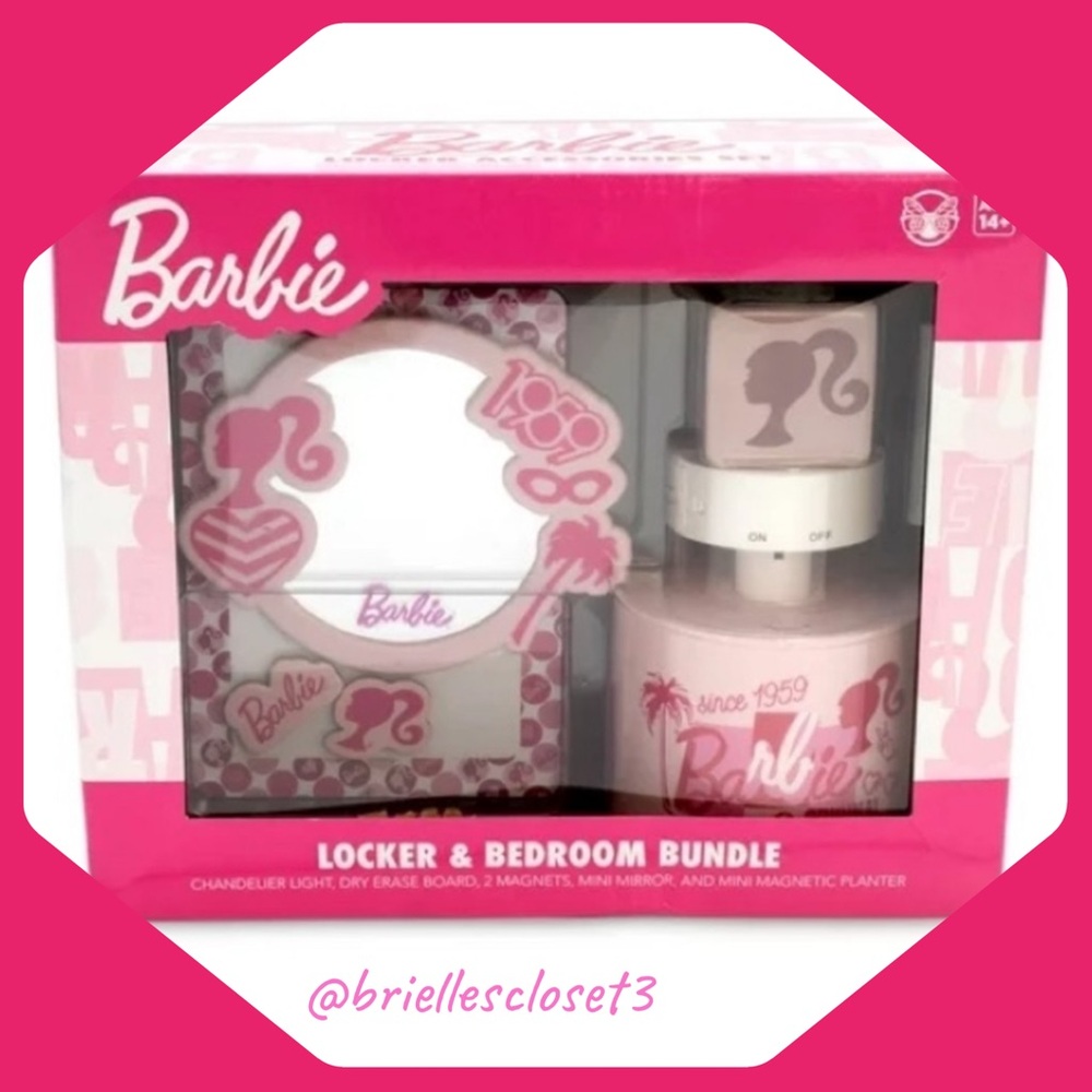 🌸 New Barbie by Mattel School Locker & Bedroom Gift Set Bundle, 6 Piece